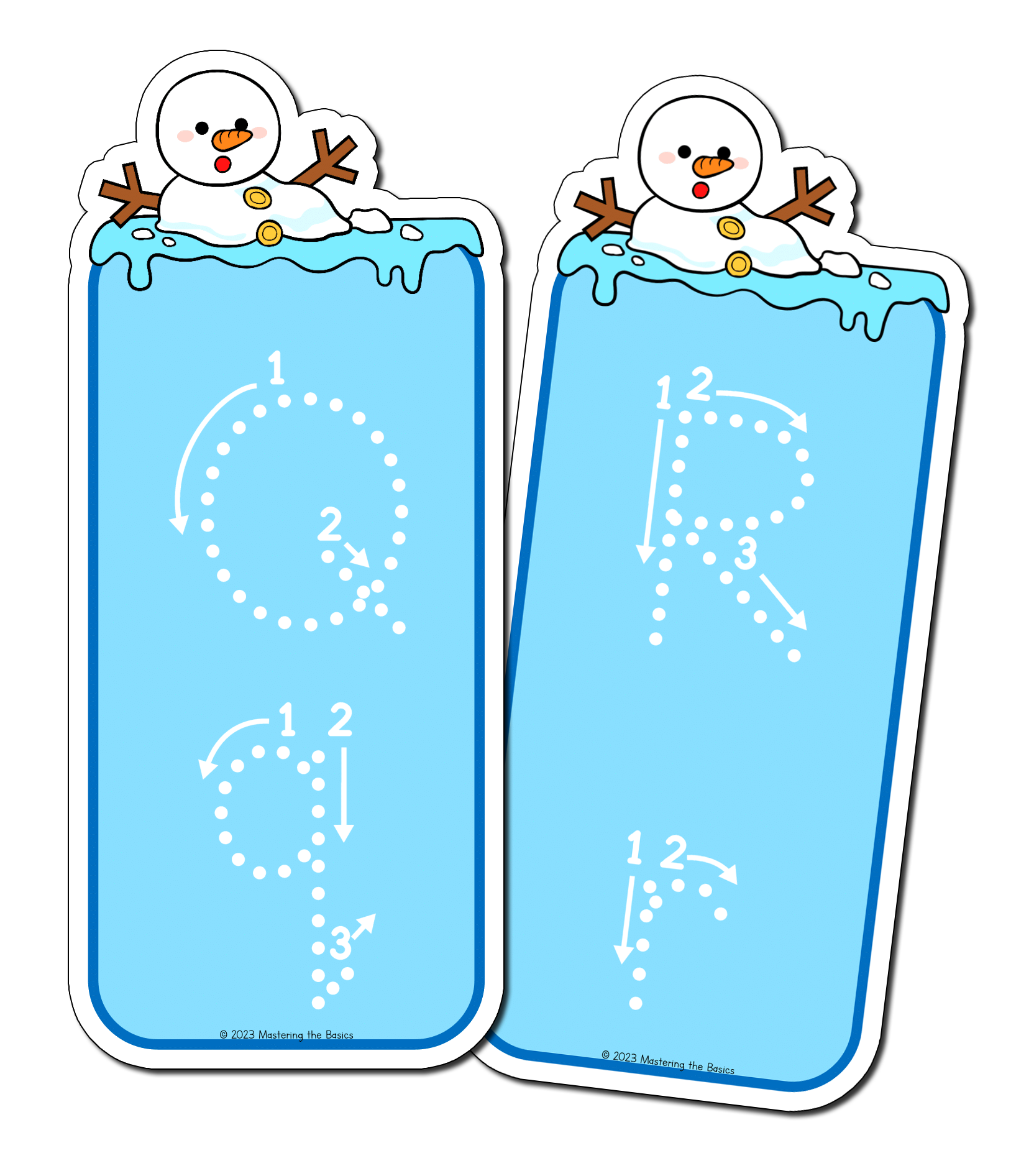 Melting Snowman Alphabet Tracing Strips